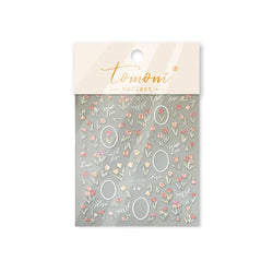 Retro Border Colourful Pink Purple Tulip Flower Bouquet Garden Fragrant 5D Soft Relief Adhesive Nail Art Sticker Manicure Decals (ONLINE ORDER ONLY)
