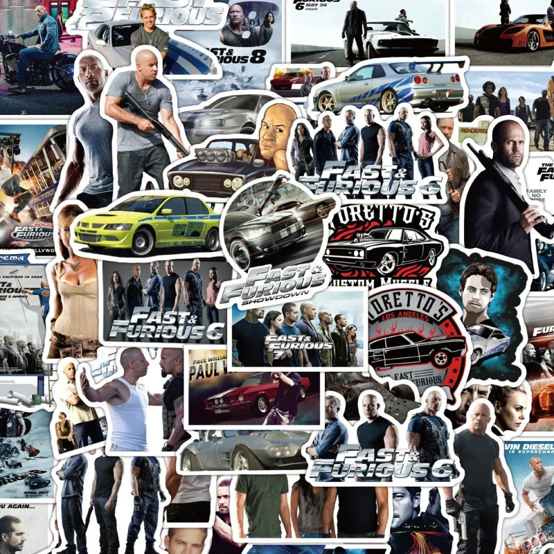 Fast and Furious Stickers Pack for Suitcase, Water Bottle, Phone, Laptop, Car, Scooter, Fridge (Online Order Only)