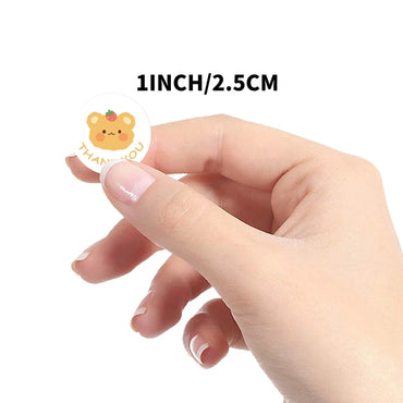 100-500 Pcs 2.5cm Cute Animal Party Adhesive Diy Seal Stickers Decorative Album Diary Cartoon Label Decor Children's Toys Kawaii (Online Order Only)
