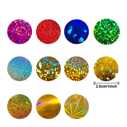 500pcs/roll Gold Holographic Glitter Sealing Label Round Laser Sticker Party Handmade Envelope Business Label Stationary Sticker (ONLINE ORDER ONLY)