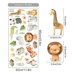 Boho Elephant Safari Animals Watercolor Nursery Wall Decals Decor (ONLINE ORDER ONLY)