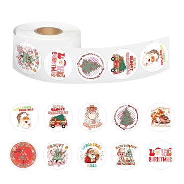 100-500pcs Merry Christmas Stickers Cristmas Xmas Party Seal Labels For DIY Gifts Baking Package Envelope Stationery Decor (ONLINE ORDER ONLY)