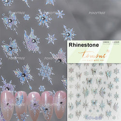 Colourful Butterfly Delicate Anmials Adhesive Nail Art Stickers Dreamy Winter Snowflake Rhinestone Manicure Decals Nail Supplies (ONLINE ORDER ONLY)