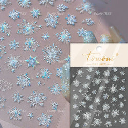 Snowman Tree House Cedar White Pine Forest Warm Winter Cloud Self Adhesive Nail Art Stickers Snowflake Star Snow Manicure Decals (ONLINE ORDER ONLY)