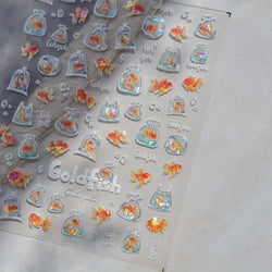 Sackful Starfish Goldfish Jellyfish Seahorse Bubbles Conch Ocean Whale Brocaded Carp Adhesive Nail Art Stickers Manicure Decals (ONLINE ORDER ONLY)
