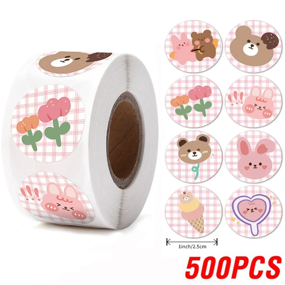 100-500pcs Round Cake Stickers for Kids Teacher Reward Stickers Scrapbooking Journal Personal Planner Diary Letter Envelope (ONLINE ORDER ONLY)