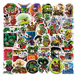 Rat Fink Sticker Pack: Cartoon Graffiti Decals for Skateboard, Scrapbook, Helmet, Kids Toy (Online Order Only)
