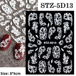 Cute Deer Christmas Nail Stickers 5D Embossed Elk Star Gingerbread Man Snowflake Santa Claus Holly DIY Winter Engraved Manicure* (ONLINE ORDER ONLY)