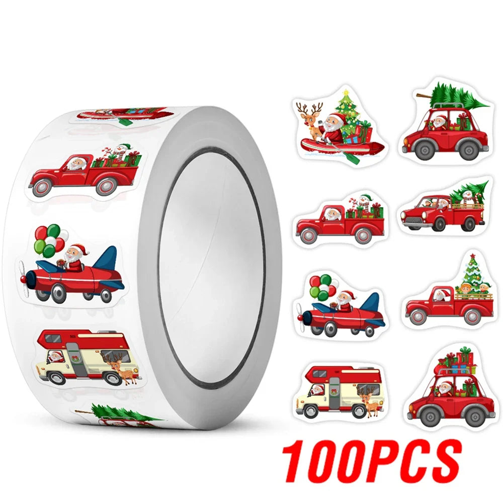 100-500pcs New Christmas Stickers Children Stickers Cute Cartoon Packaging Stickers Photocard Decor Lables for Kid Stationery (ONLINE ORDER ONLY)