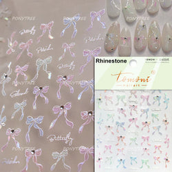 Black Rabbit Bunny Ribbon Bowknot Flower Cake Daisy Dessert Knife Fork Butterfly Self Adhesive Nail Art Stickers Manicure Decals (ONLINE ORDER ONLY)