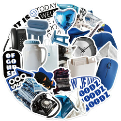 30Pcs Blue Time Cartoon Aesthetic Stickers Cute Decal For Computer Laptop Phone Luggage Graffiti Sticker Toy (ONLINE ORDER ONLY)
