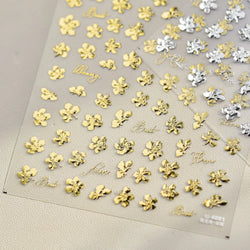 Cherry Blossom Dance Flower Gradient Petal Hot Stamping Laser Pink Adhesive Nail Art Stickers Special Process Manicure Decals (ONLINE ORDER ONLY)