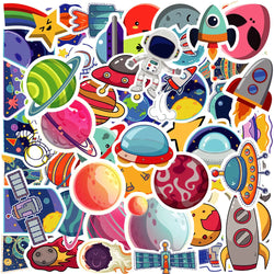 Outer Space Astronaut Planet Stickers for Laptop, Luggage, Phone, Guitar, Motorcycle, Kid Toy (Online Order Only)