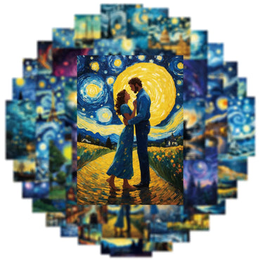 10/50Pcs Van Gogh Art Oil Painting Stickers Aesthetic Graffiti Starry Decals Decoration DIY Phone Laptop Bike Notebook Sticker (ONLINE ORDER ONLY)