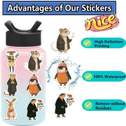 50pcs Vintage Animals Cliparts Stickers Aesthetic Motorcycle Phone Car Skateboard Laptop Sticker Decal Classic Kids Toy (Online Order Only)