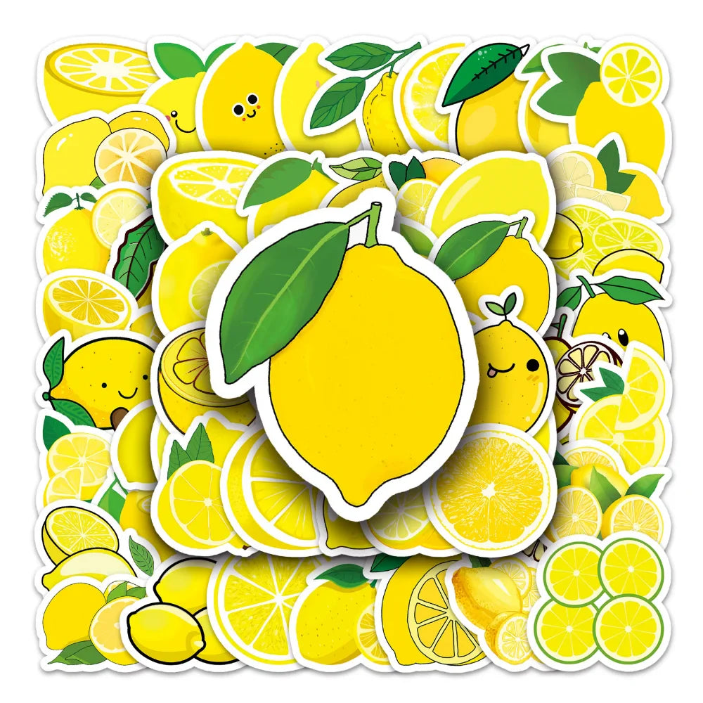 50Pcs Fruit Sticker Boxed Lemon Stationery DIY Handmade Recipe Food Salad for Refrigerator Gift Sticker Decoration New 2023 (ONLINE ORDER ONLY)