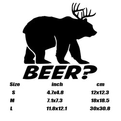 "BEER?"Stickers，creative bear & deer stickers，cool and funny for cars trucks motorcycles (ONLINE ORDER ONLY)