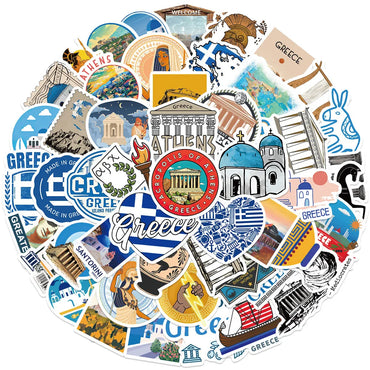 10/50PCS Greece City Travel Stickers Aesthetic World Famous Tourist Landscape Decals DIY Scrapbook Luggage Phone Car Sticker Toy (Online Order Only)