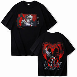 Black Clover Asta T-Shirt: Oversized Y2K Anime Cotton Tee (ONLINE ORDER ONLY)