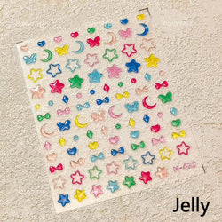 Hollow Out Black Gold Star Starburst Round Dot Night-time Tiny Spot Self Adhesive Nail Art Stickers Manicure Decals Wholesale (ONLINE ORDER ONLY)