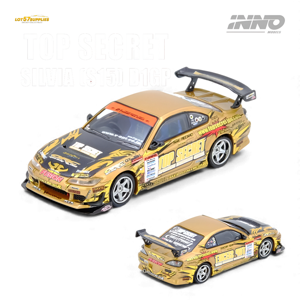 (Pre-Order) INNO64 TOP SECRET Silvia S15 D1GP Champion 2004 - Gold 1:64 (ONLINE ORDER ONLY)