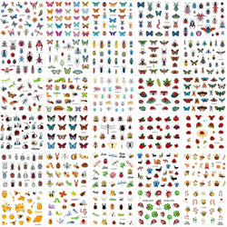 30pcs/Set Y2K 3D Cute Insect Nail Stickers Chic Dragonfly Spider Insect Butterfly Design Sliders Ladybug Beetle Manicure Decals* (Online Order Only)