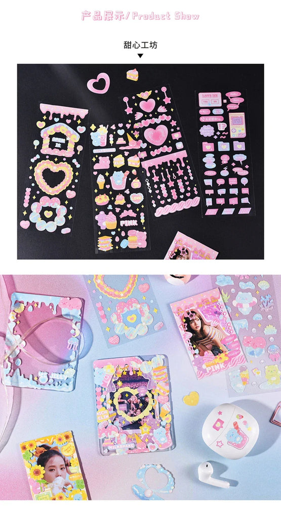 4pcs/set Sweet Cool Bear Call Series Scrapbooking Sticker Korean ins Hand Account Idol Card DIY Deco Material Sticker Stationery (ONLINE ORDER ONLY)