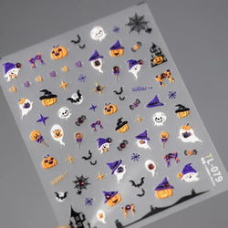 Cat Eye Shiny Blue Purple Spider Cross Love Heart Star Snake Web Jelly Thrilling Nail Art Stickers Manicure Decals Halloween (ONLINE ORDER ONLY)