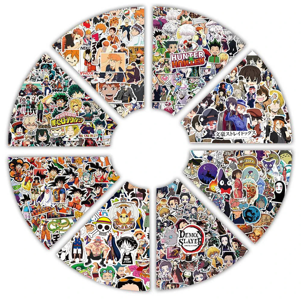 50/100pcs Anime Stickers Attack On Titan Jujutsu Kaisen Waterproof Decals for Skateboard Laptop Car Motorcycle (Online Order Only)