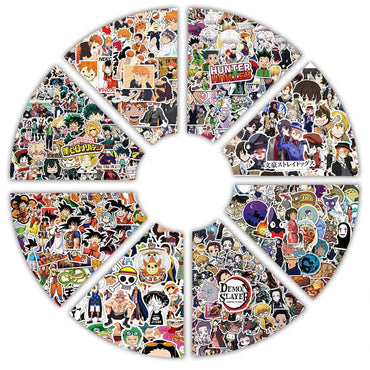 50/100pcs Anime Stickers Attack On Titan Jujutsu Kaisen Waterproof Decals for Skateboard Laptop Car Motorcycle (Online Order Only)