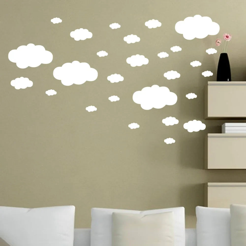 Home Decals Wall Children's Clouds Room Decoration 27pcs Diy Art Home Decor Stick On Mirrors Hexagon Wallpaper Wall Decals (ONLINE ORDER ONLY)