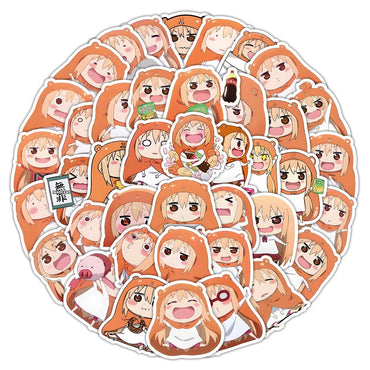 10/30/60PCS Cute Doma Umaru Stickers Anime Meme Sticker Scrapbook Luggage Laptop Guitar Car Bike Skatebaord Decals Catoon Toy (Online Order Only)