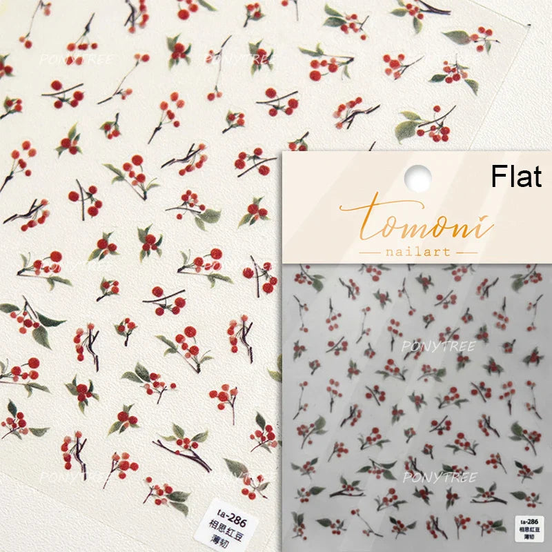 Peony Paeonia Lactiflora Rich Glory Flower Butterfly Ancient Fan Tassels Caved Window Adhesive Nail Art Sticker Manicure Decals (ONLINE ORDER ONLY)