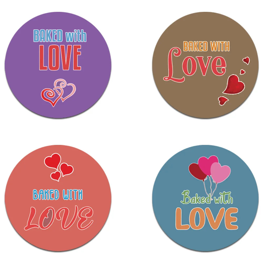 100-500 Pcs Wedding Stickers Handmade Love Stickers Baking Thank You Label Gift Sealing Stickers Stationery Stickers (Online Order Only)