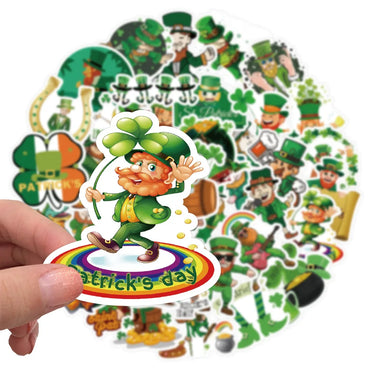 10/50Pcs St. Patrick S Day Stickers Country Ireland Holiday Aesthetic Green Cartoon DIY Toy Fridge Graffiti Decals Sticker (Online Order Only)