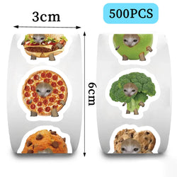 500pcs Cats And Food Reward Stickers Encouragement Sticker Roll For Kids Motivational Stickers With Cute Animals For Students (ONLINE ORDER ONLY)