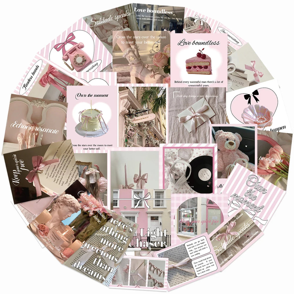 30Pcs Pink Ballet Style Stickers Kawaii Cartoon Waterproof PVC Stickers Scrapbooking Diy Journaling Cute Stationery Sticker (ONLINE ORDER ONLY)