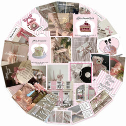30Pcs Pink Ballet Style Stickers Kawaii Cartoon Waterproof PVC Stickers Scrapbooking Diy Journaling Cute Stationery Sticker (ONLINE ORDER ONLY)
