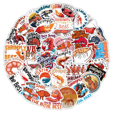 10/30/53PCS Lobster Graffiti Stickers Funny Animal Cartoon Sticker Lobster Meme DIY Fridge Luggage Laptop Phone Guitar Car Bike (ONLINE ORDER ONLY)