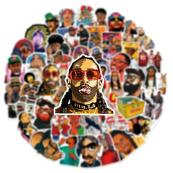 50pcs HipHop Rap Singer Rapper Stickers For Guitar Stationery Suitcase Sticker Vintage Craft Supplies Scrapbooking Materiales (ONLINE ORDER ONLY)