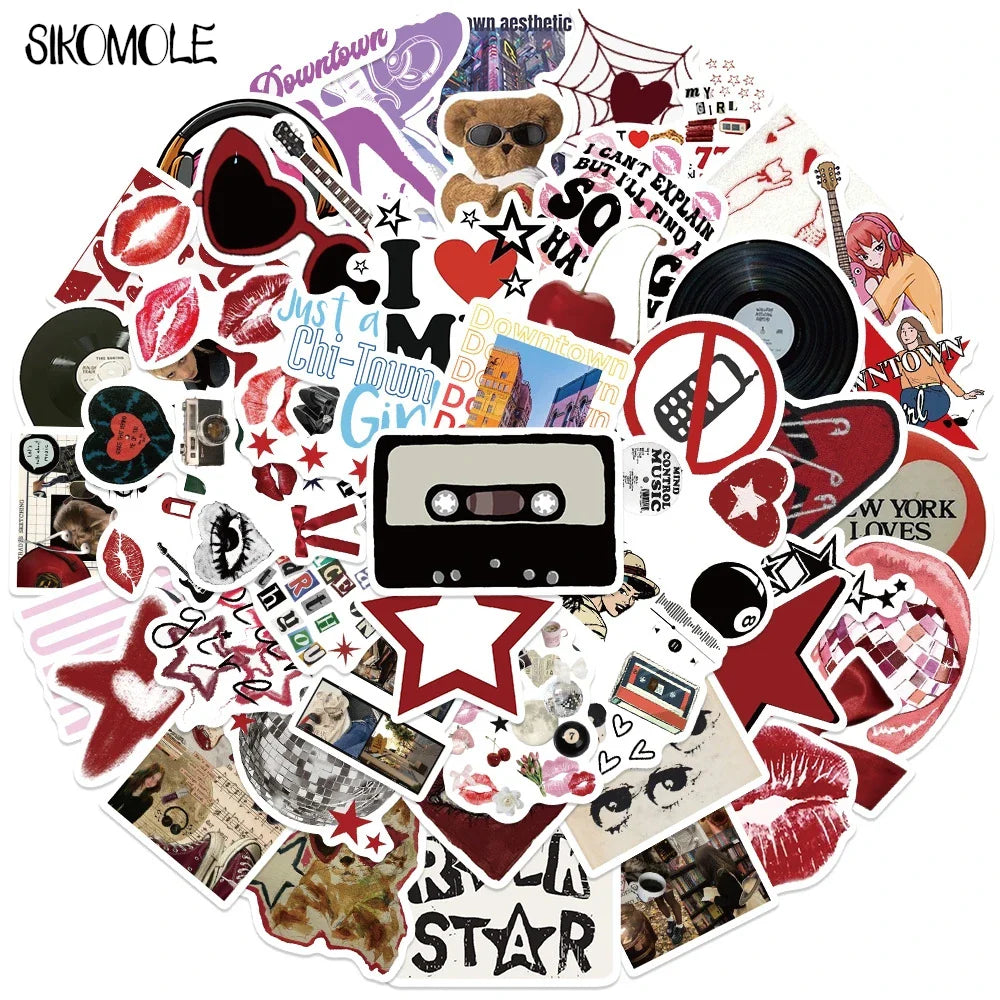 Y2K Aesthetic Stickers Pack - Motorcycle, Phone, Car, Skateboard, Laptop, Graffiti Decals (Online Order Only)