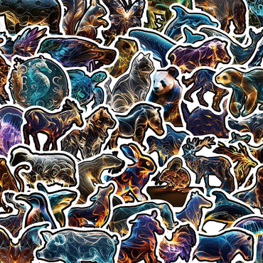 10/30/50PCS Cool Neon Style Animal Sticker PVC Waterproof Graffiti Sticker DIY Fridge Stationery Phone Notebook Car Decals Toys (ONLINE ORDER ONLY)