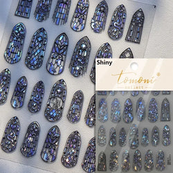Chic Retro Rose Photo Frame Dried Flower Petal Self Adhesive Nail Art Stickers 5D Hot Stamping Relief Rhinestone Manicure Decals (Online Order Only)