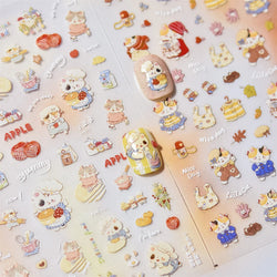 Sweater Glovesvacuum Cup Milk Fallen Leaves Kitten Adhesive Nail Art Stickers Warm Suitpinecone Kitchenware Cat Manicure Decals (ONLINE ORDER ONLY)