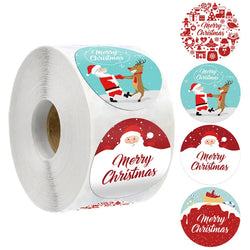 500Pcs/Roll Merry Christmas roll Self-Adhesive Label Sealing Decorative Stickers Office Stationery (ONLINE ORDER ONLY)