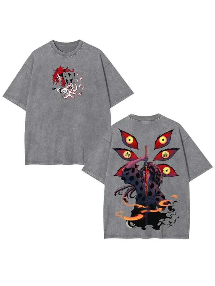 Demon Slayer Kokushibo Graphic T-shirt Harajuku Vintage (ONLINE ORDER ONLY)