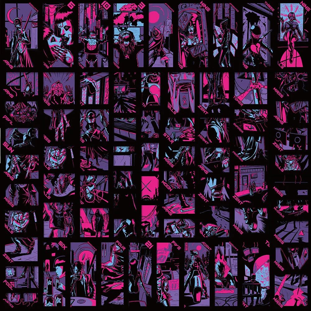 10/30/72PCS Dark Tarot Cards Purple Cool Stickers Decoration For Phone Laptop Notebook Skateboard Bike Car Wall Decals Toys Gift (ONLINE ORDER ONLY)