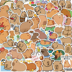 50PCS Cartoon Cute Animals Plump Capybara Graffiti Stickers Scrapbook Laptop Phone Luggage Diary Waterproof Sticker Toys (ONLINE ORDER ONLY)