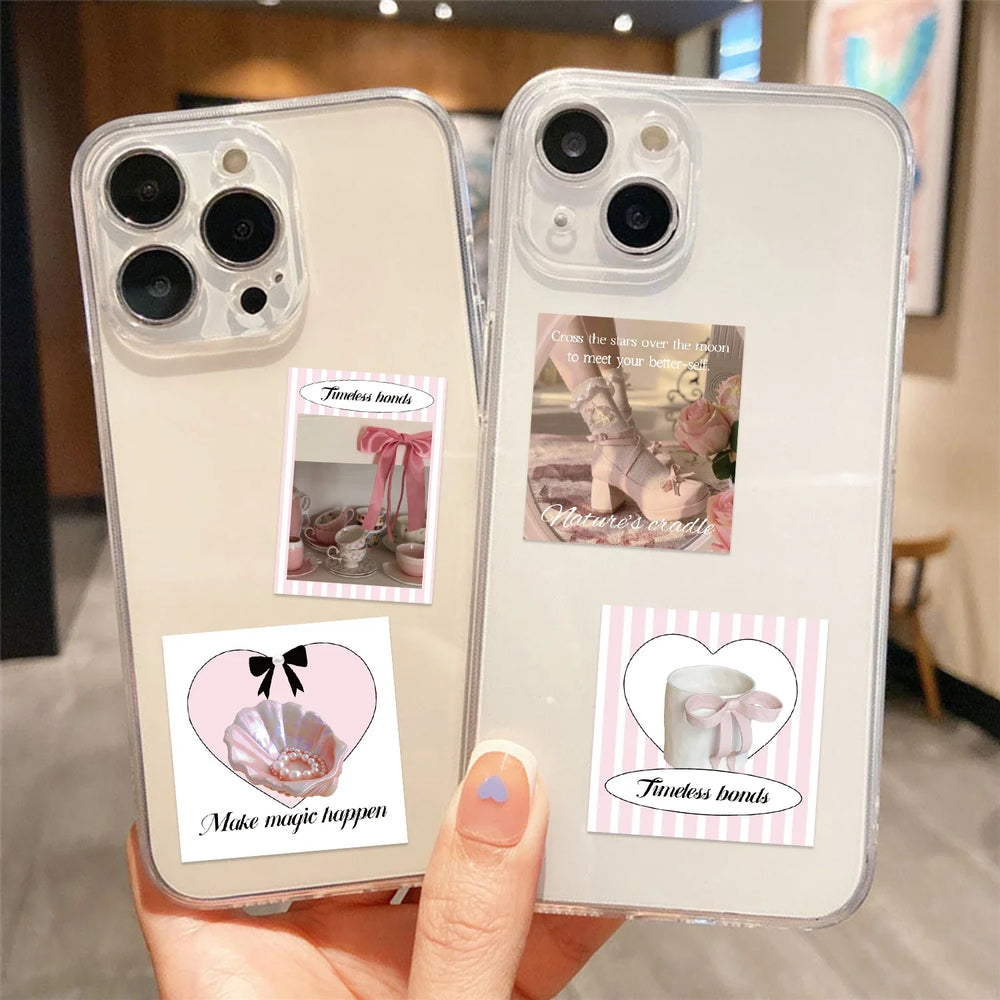 30Pcs Pink Ballet Style Stickers Kawaii Cartoon Waterproof PVC Stickers Scrapbooking Diy Journaling Cute Stationery Sticker (ONLINE ORDER ONLY)