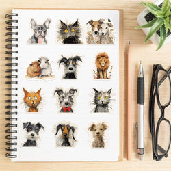 50PCS Cute Plush Animal Graffiti Stickers DIY Phone Guitar Laptop Notebook Suitcase Cup Waterproof Sticker Kids Toy (ONLINE ORDER ONLY)